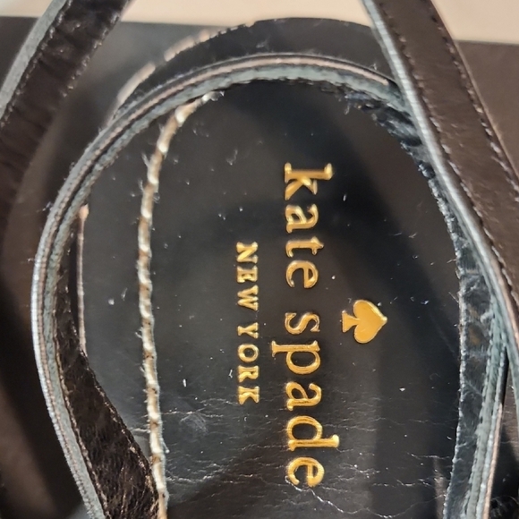 Kate Spade Black Leather Sandals with Intricate Design In Size 7 - Picture 2 of 6